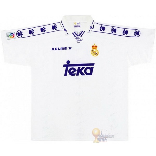 Calcio Maglie Home Maglia Real Madrid Stile rétro 1994 1996 Bianco